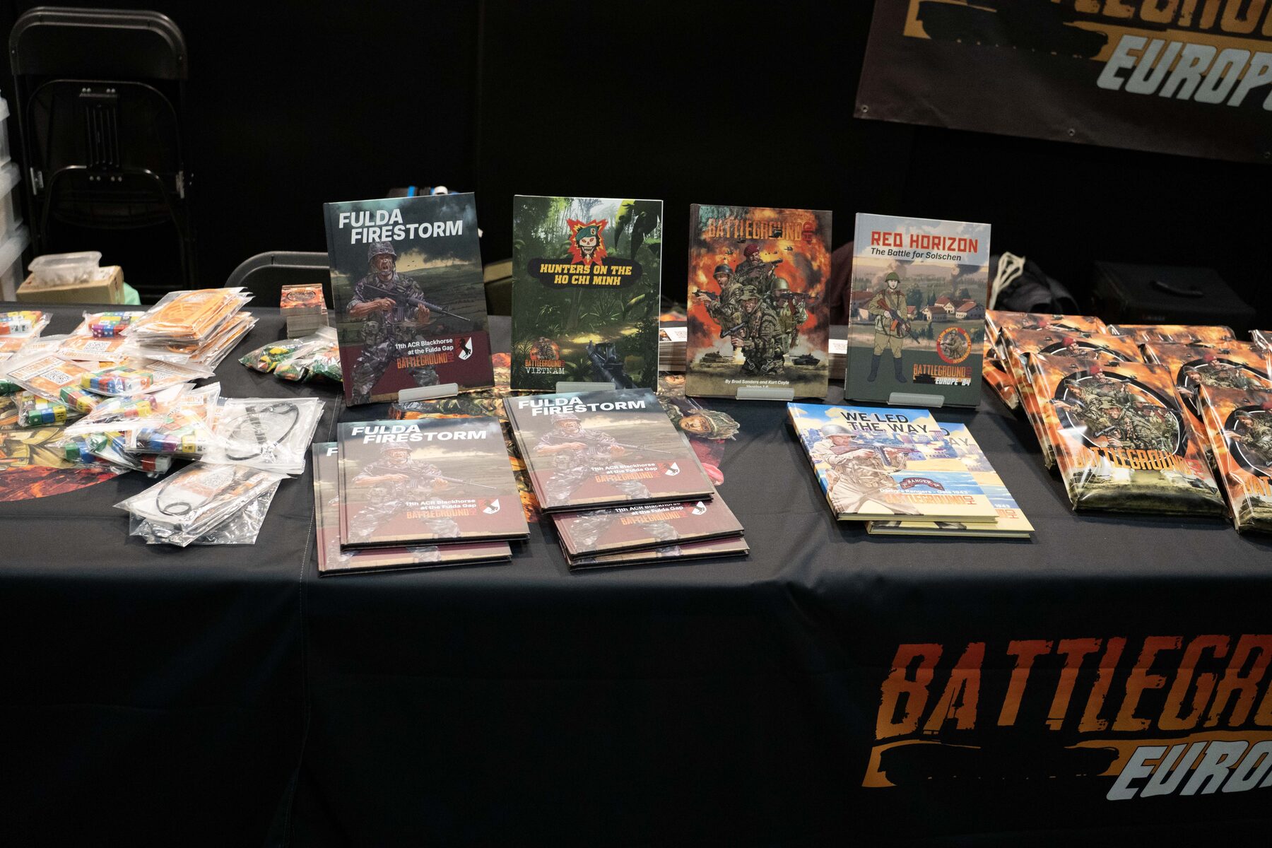 The BattlegroundHD book and scenario lineup on the table