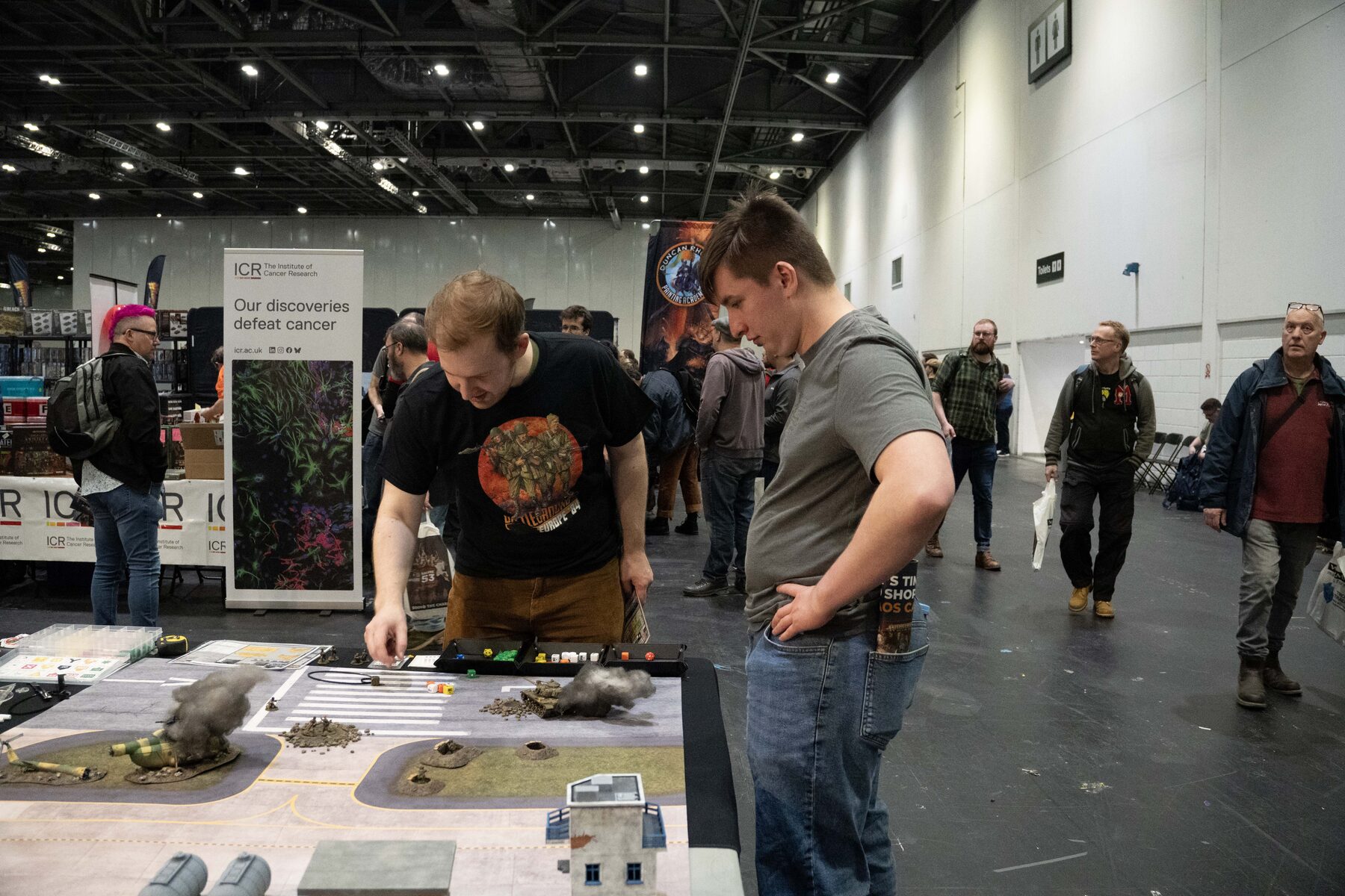 Running a demo game at the BattlegroundHD stand