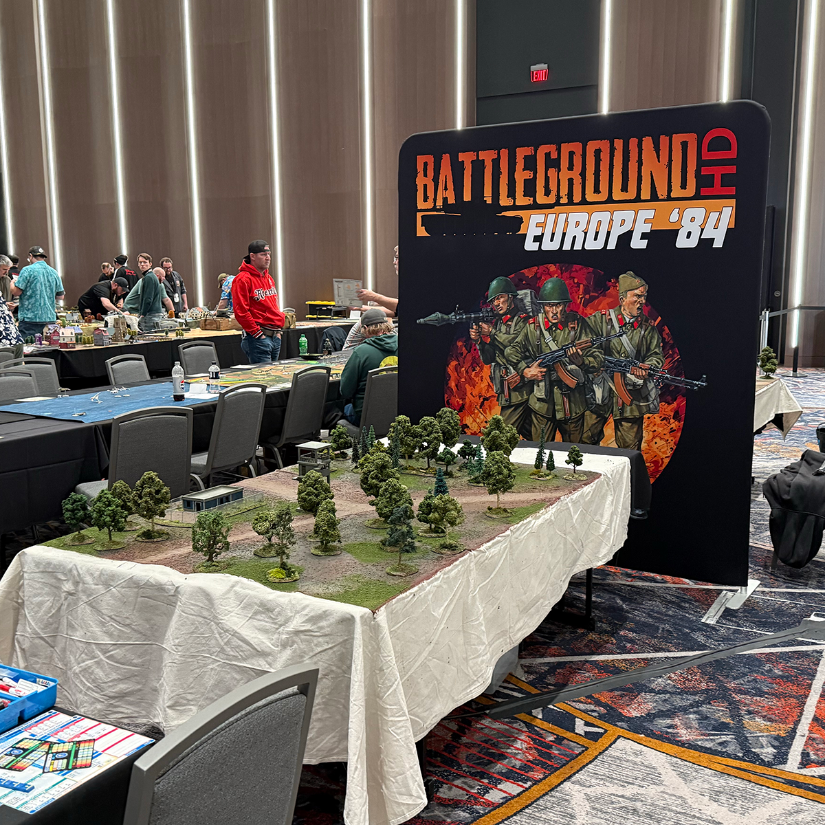 The BattlegroundHD table setup at Adepticon 2026